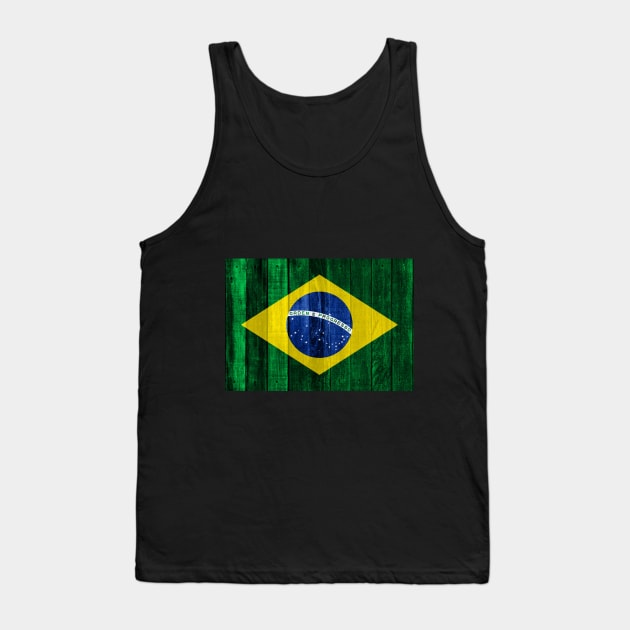 Flag of Brazil Brazilian Flags Memorabilia - Wood Tank Top by DrPen